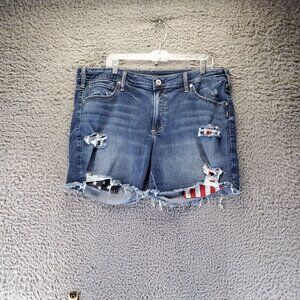 Silver Jeans Shorts Womens Size 18 Blue Distressed Boyfriend Denim Jorts